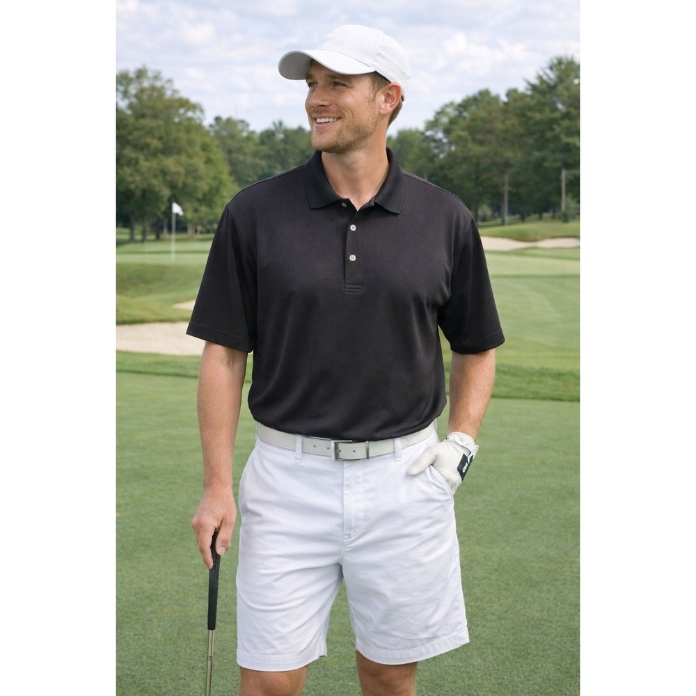 New Ben Hogan Performance Golf Polo Shirt Men's 2XL Black Moisture Wick UPF 50